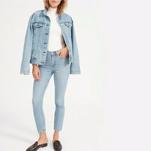 Everlane high rise light blue skinny jeans